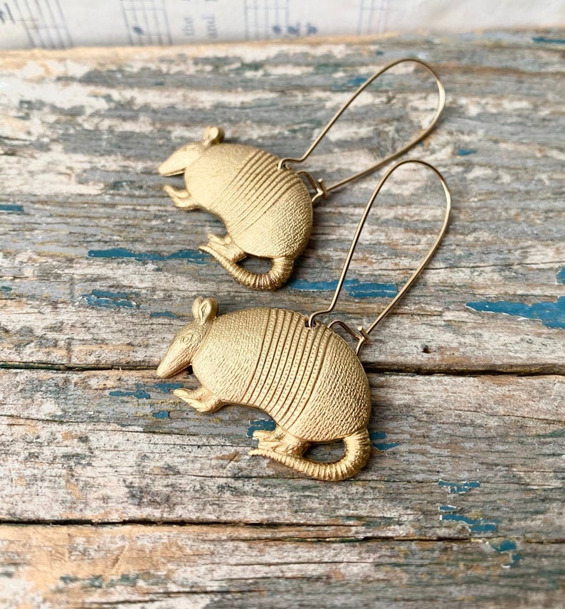 Armadillo Earrings Texas Armadillo