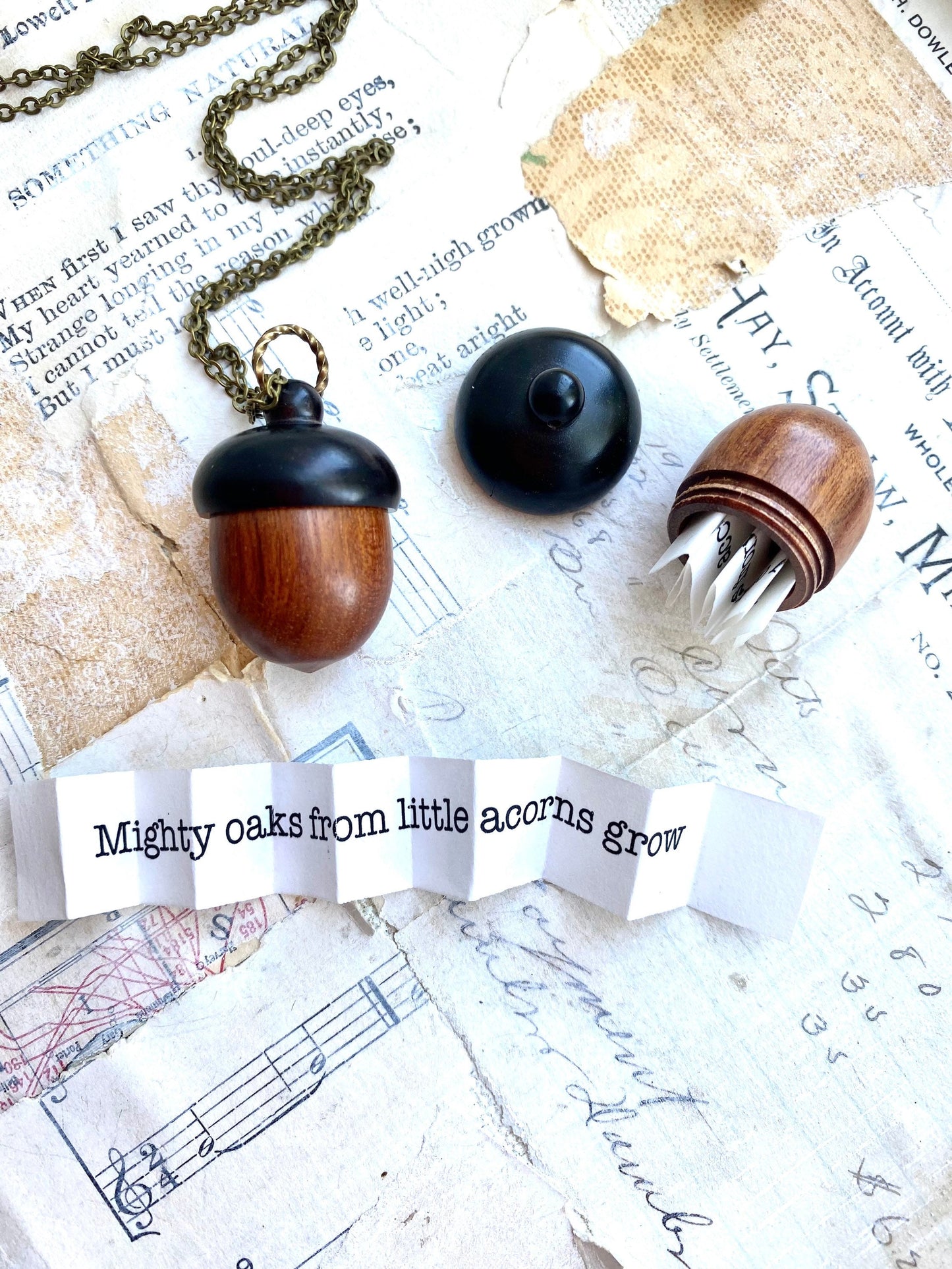 Acorn Locket Necklace Acorn Keepsake Prayer Box Acorn Necklace Urn Amulet Mourning Jewelry