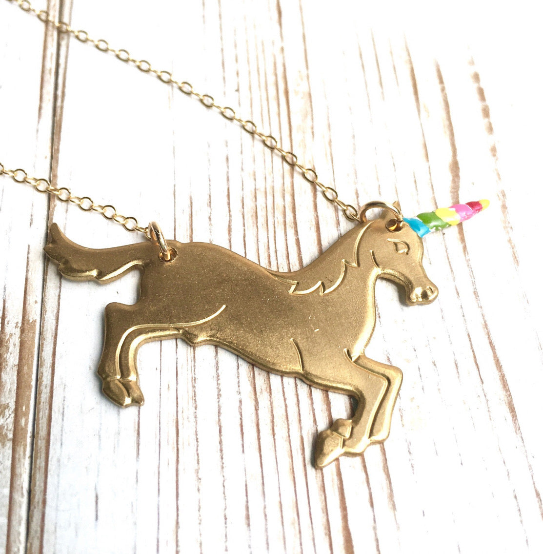 Rainbow Unicorn Necklace Believe in Magic
