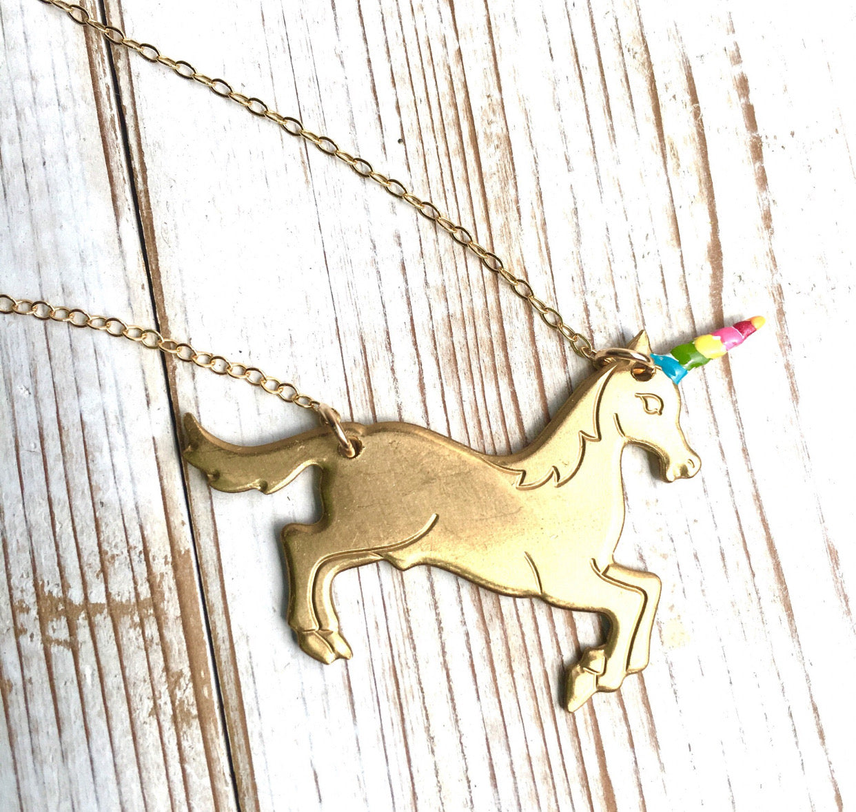 Rainbow Unicorn Necklace Believe in Magic