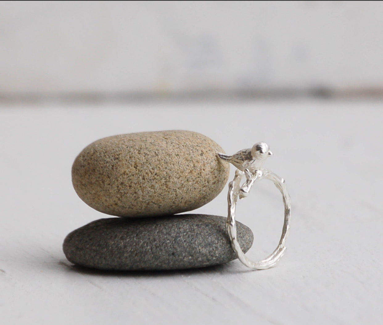 Gold Bird Ring Bird on Branch Ring Woodland Wedding