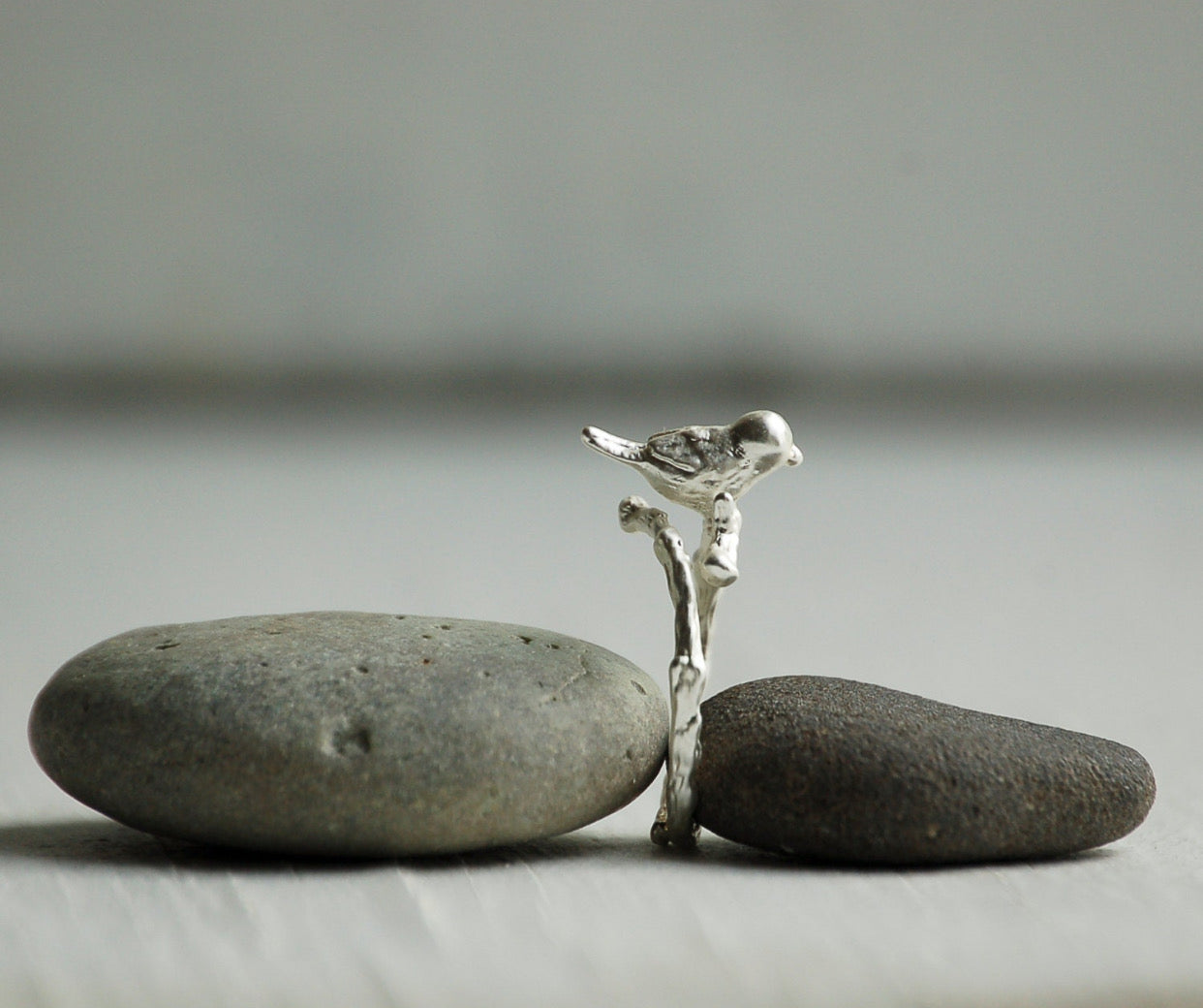 Gold Bird Ring Bird on Branch Ring Woodland Wedding