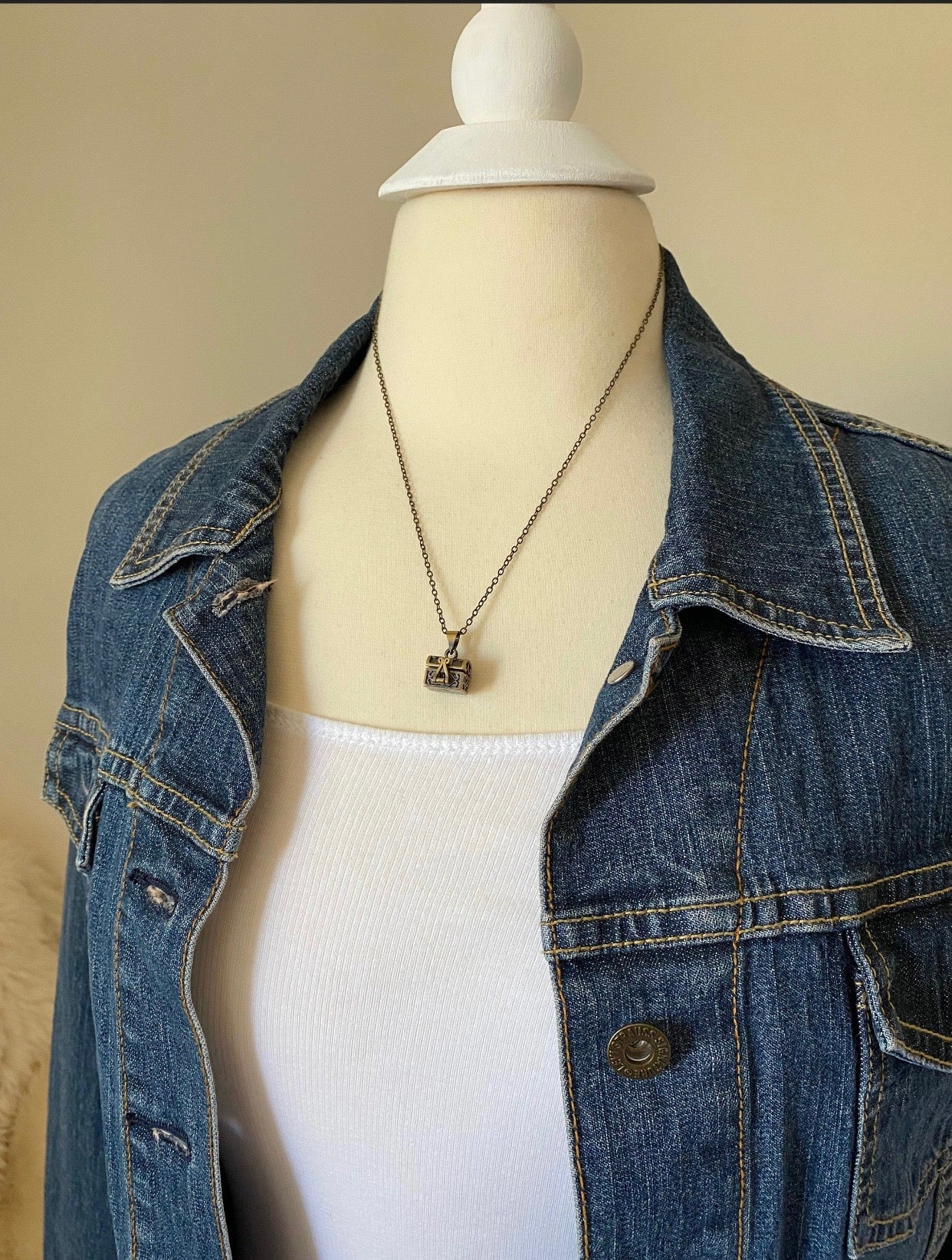 Secret Message Box Locket Necklace Tiny Prayer Box Charm