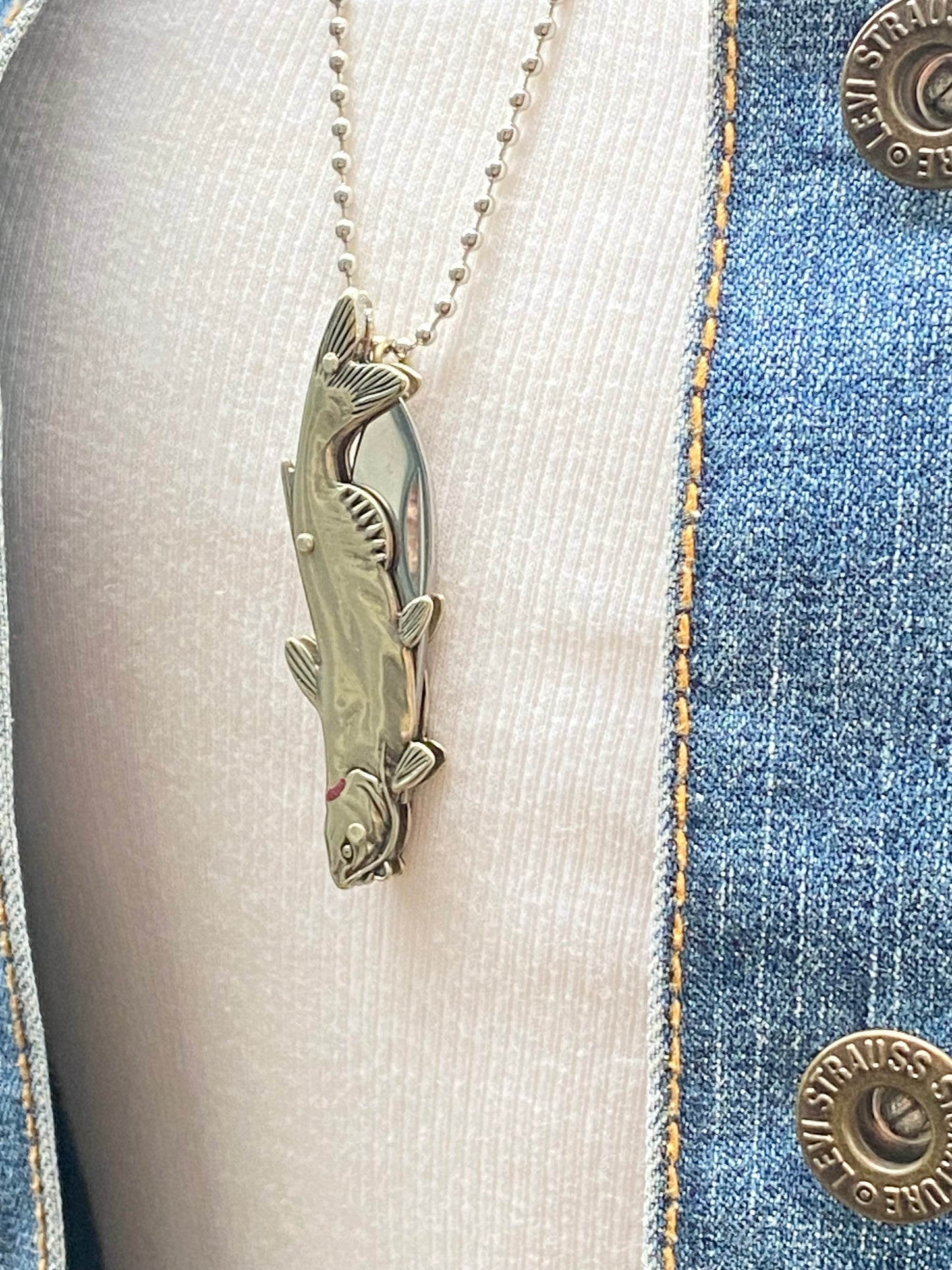 Fish Pocket Knife Necklace Fishing Crafter Tool