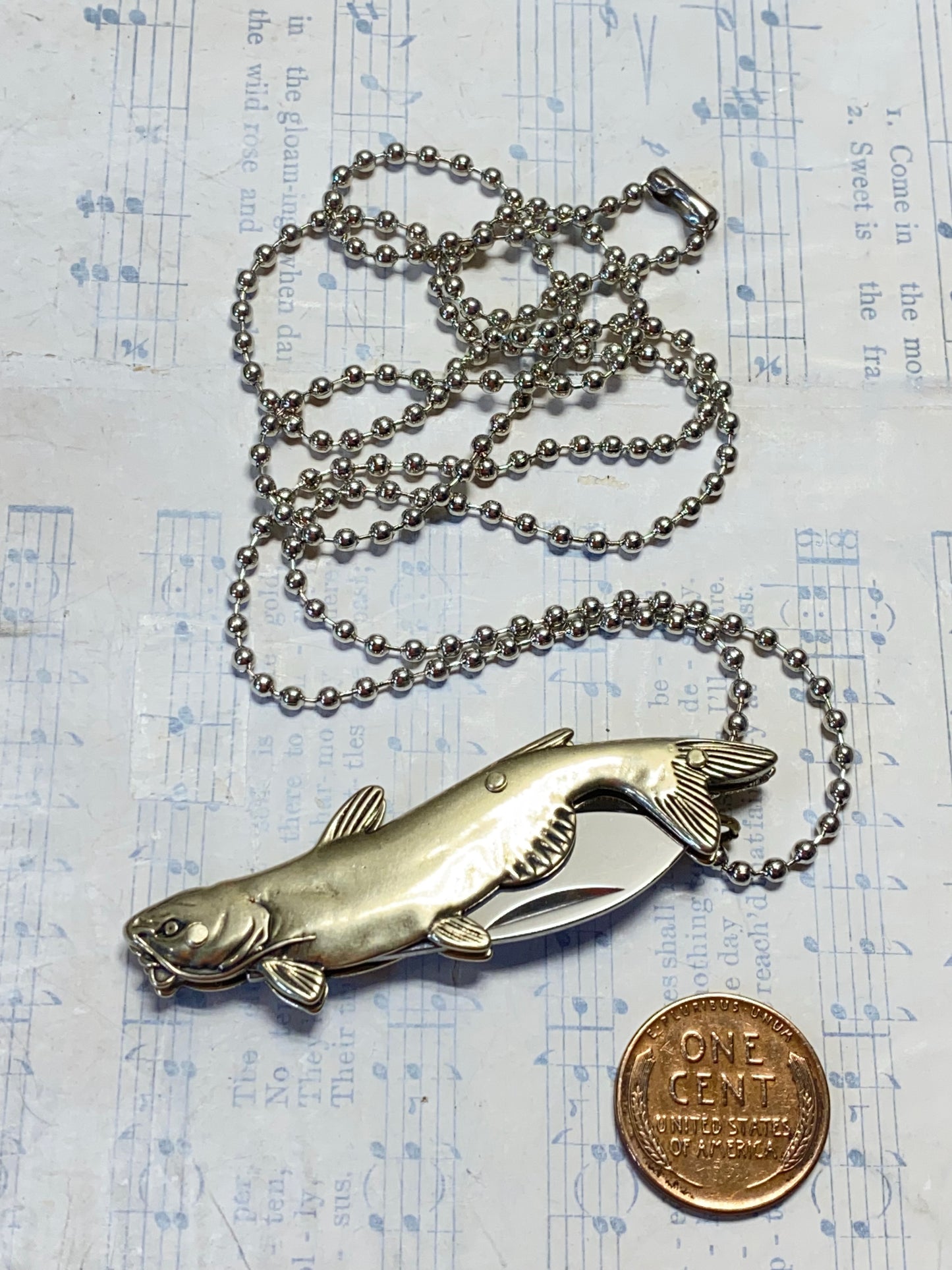 Fish Pocket Knife Necklace Fishing Crafter Tool