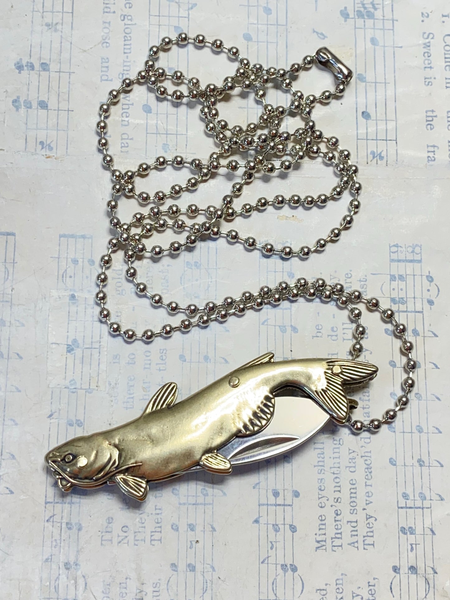 Fish Pocket Knife Necklace Fishing Crafter Tool