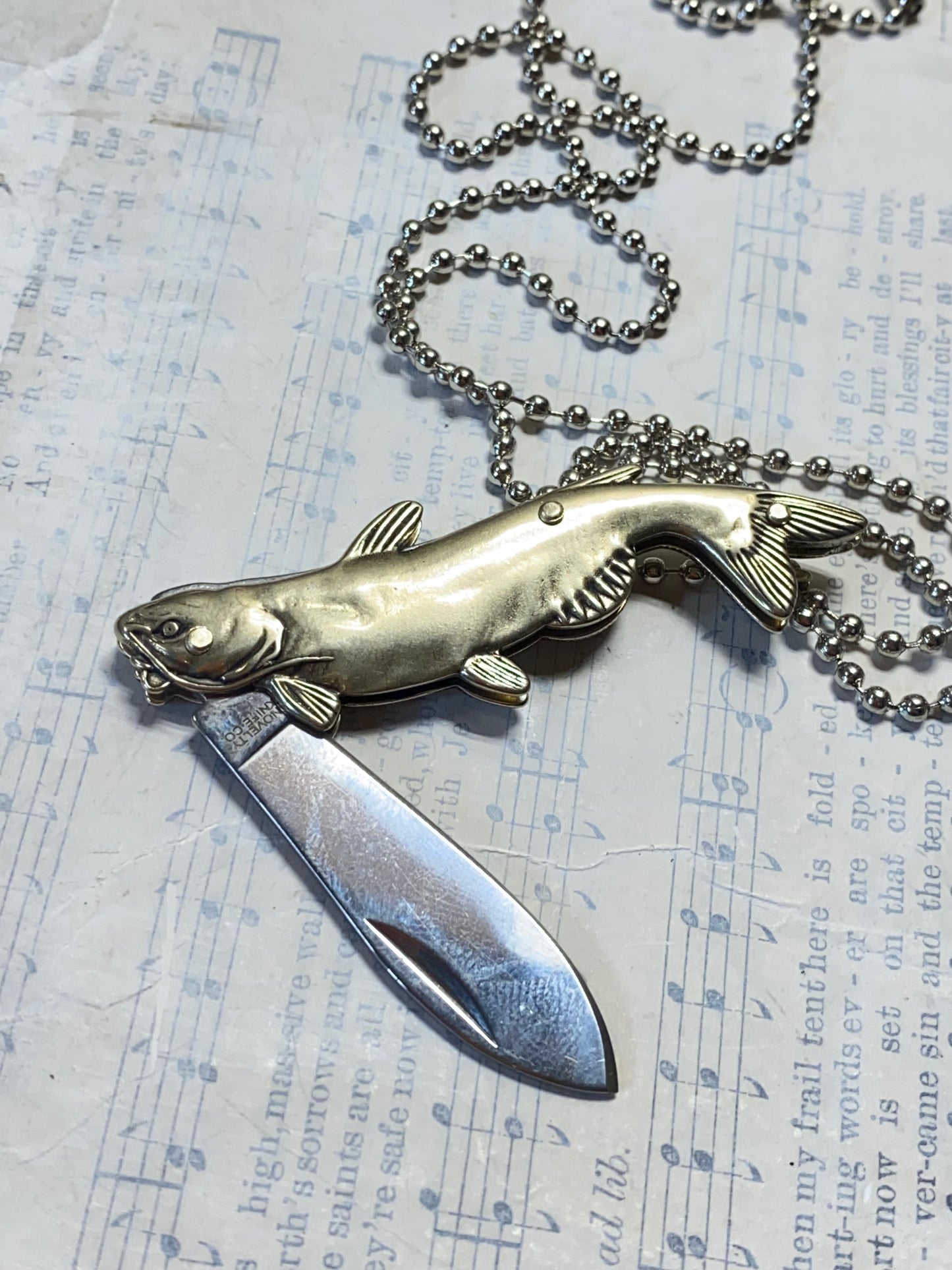 Fish Pocket Knife Necklace Fishing Crafter Tool