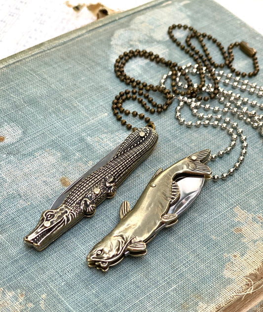 Fish Pocket Knife Necklace Fishing Crafter Tool