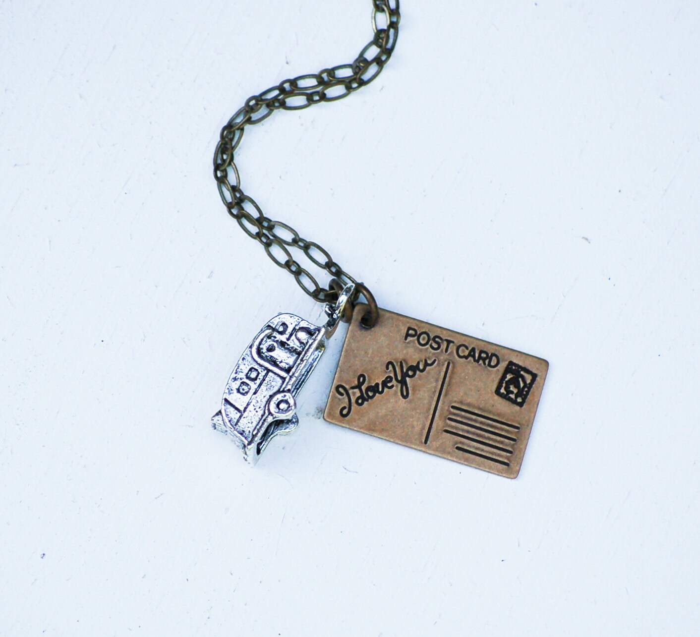 Camper Trailer Necklace RV  Silver Airstream