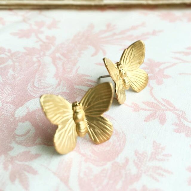 Butterfly Earrings Gold Butterfly Stud Earrings Post Earrings