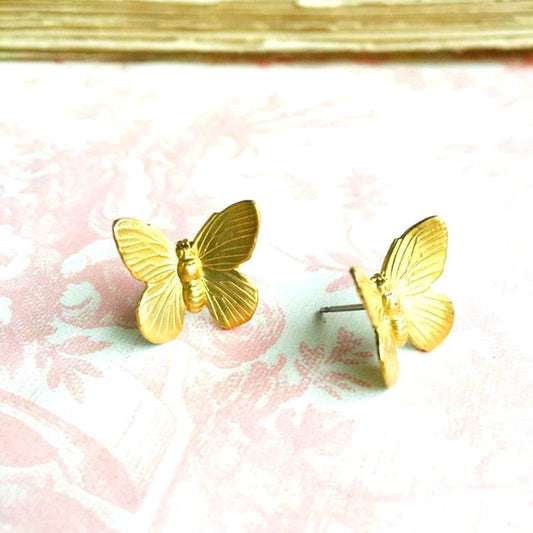 Butterfly Earrings Gold Butterfly Stud Earrings Post Earrings