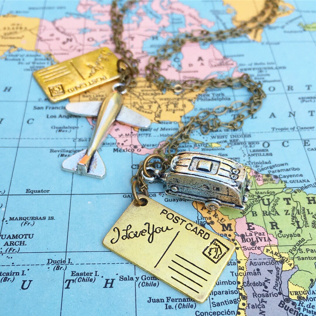 Camper Trailer Necklace RV  Silver Airstream