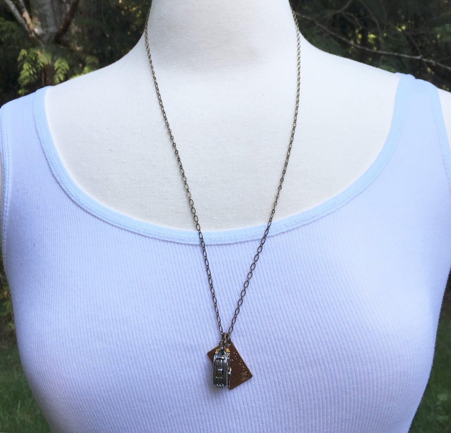Camper Trailer Necklace RV  Silver Airstream