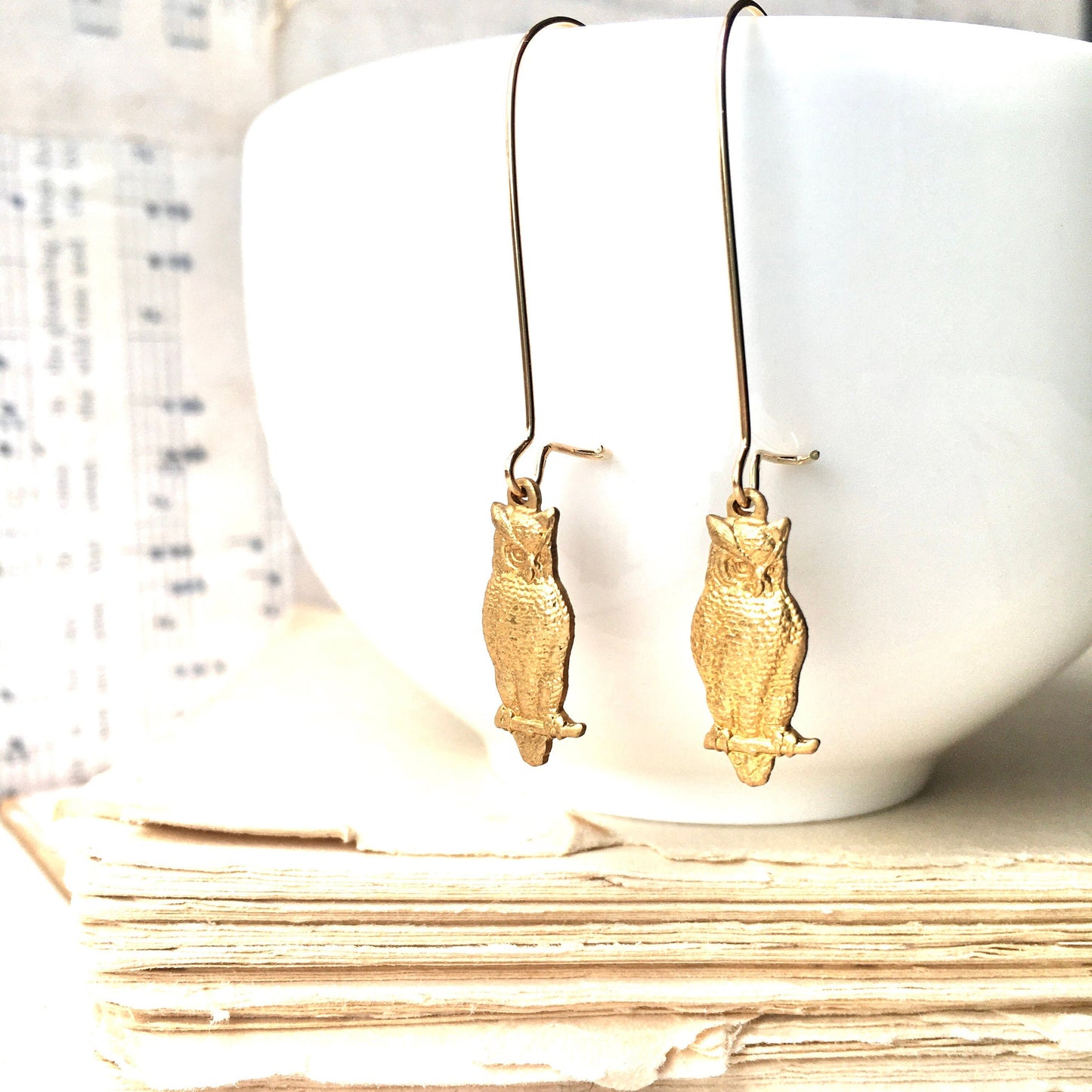 Wise Owl Earrings Woodland Bird