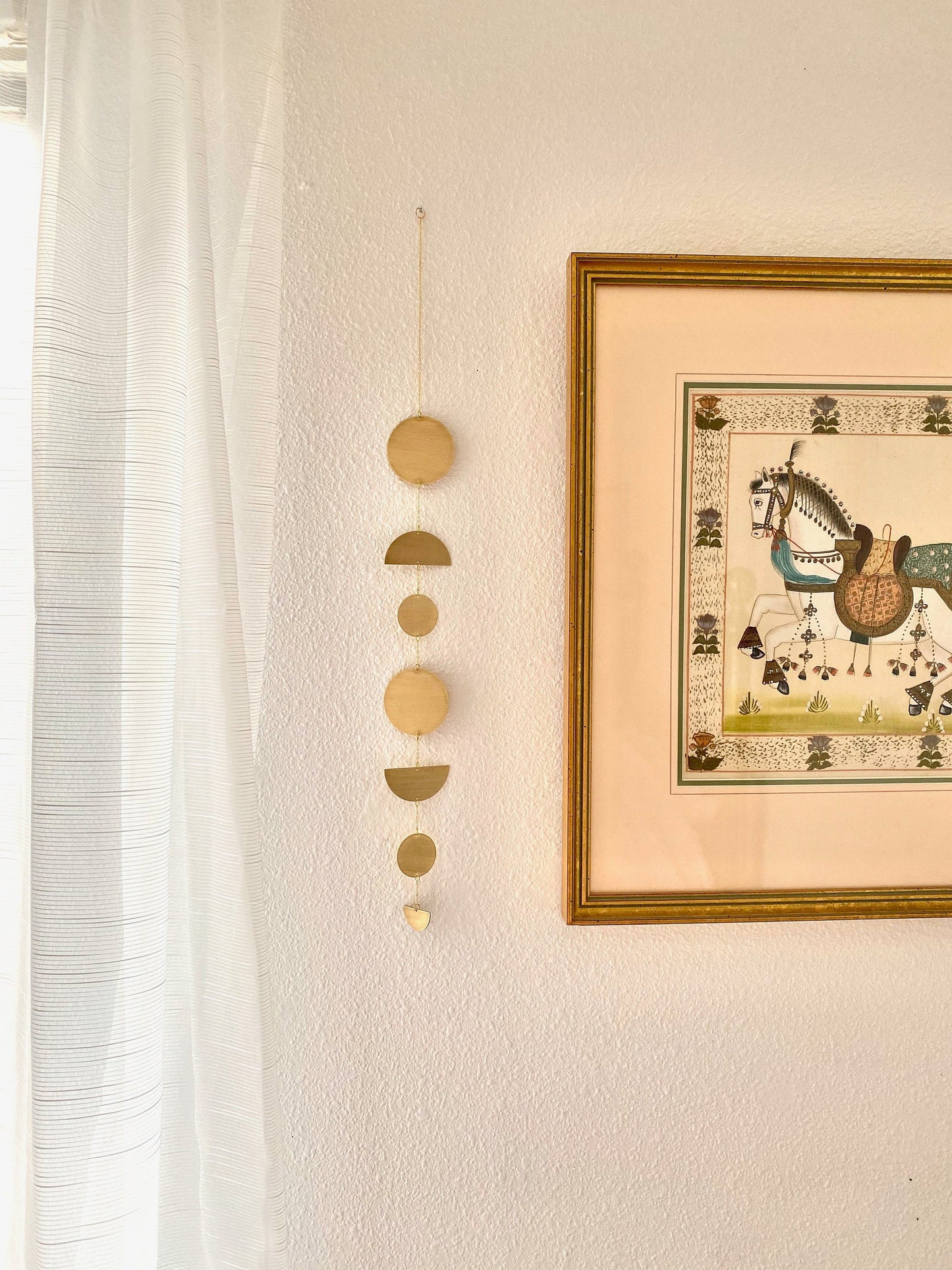 Brass Wall Hanging Moon Phase Wall Hanging Bohemian Decor