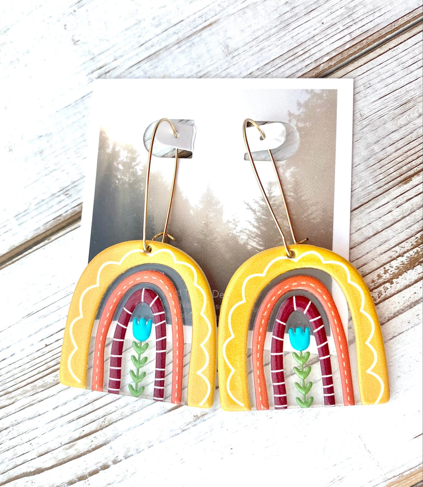 Rainbow Earrings Summer Whimsical Rainbow Charms Rainbow Flower