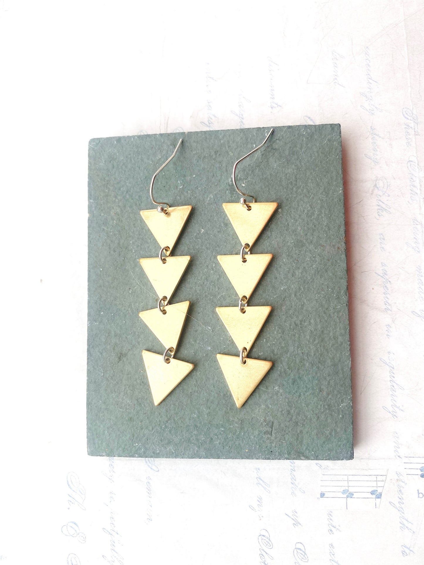 Triangle  Earrings Geometric Cascading Earrings