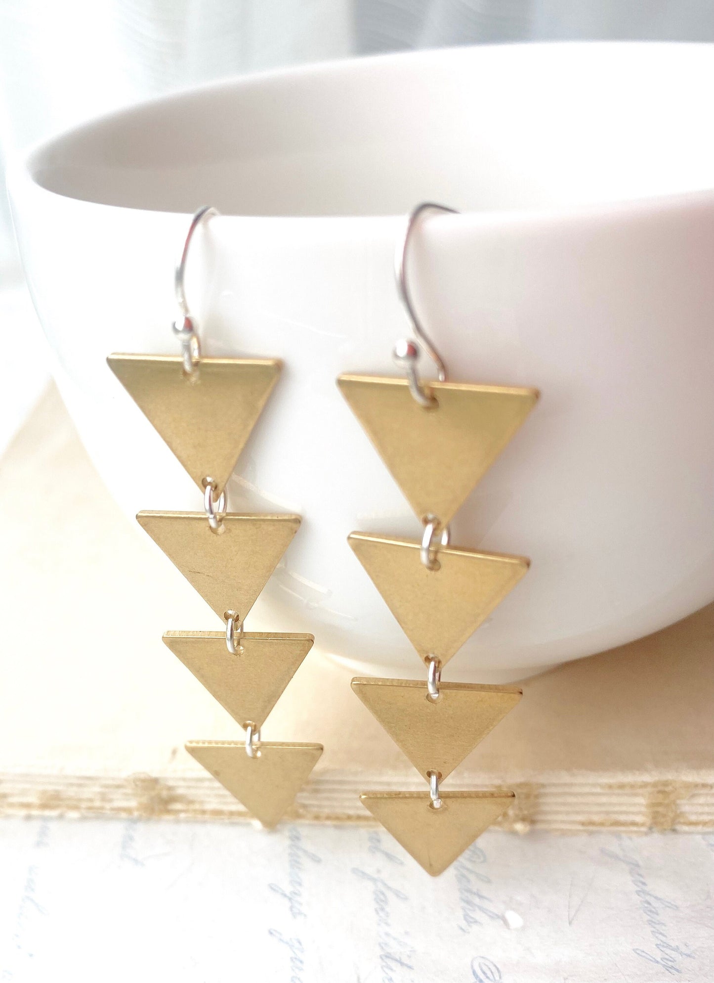 Triangle  Earrings Geometric Cascading Earrings