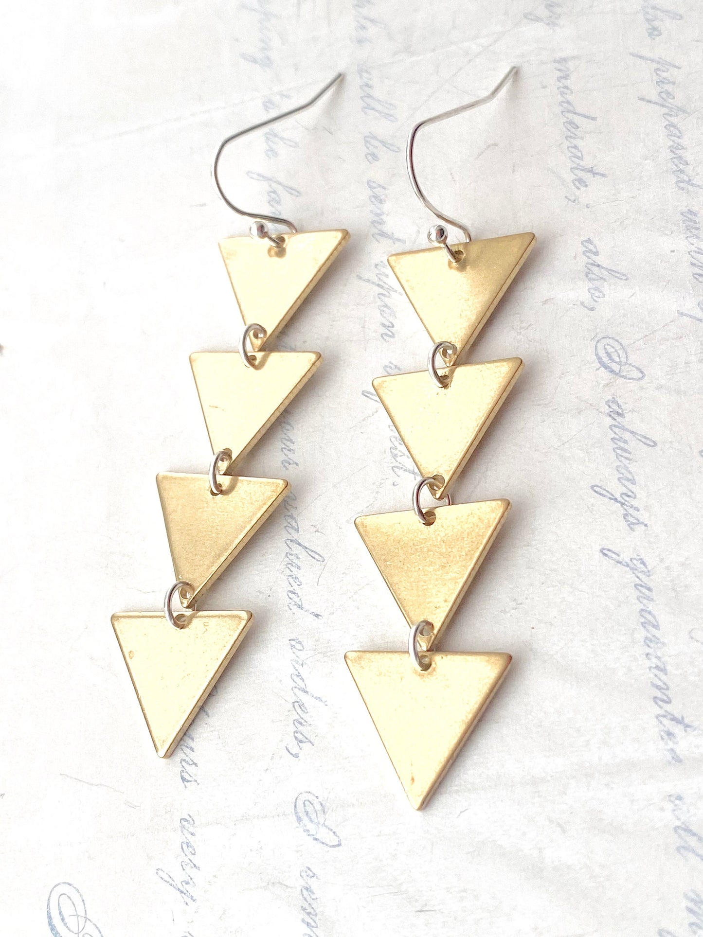 Triangle  Earrings Geometric Cascading Earrings