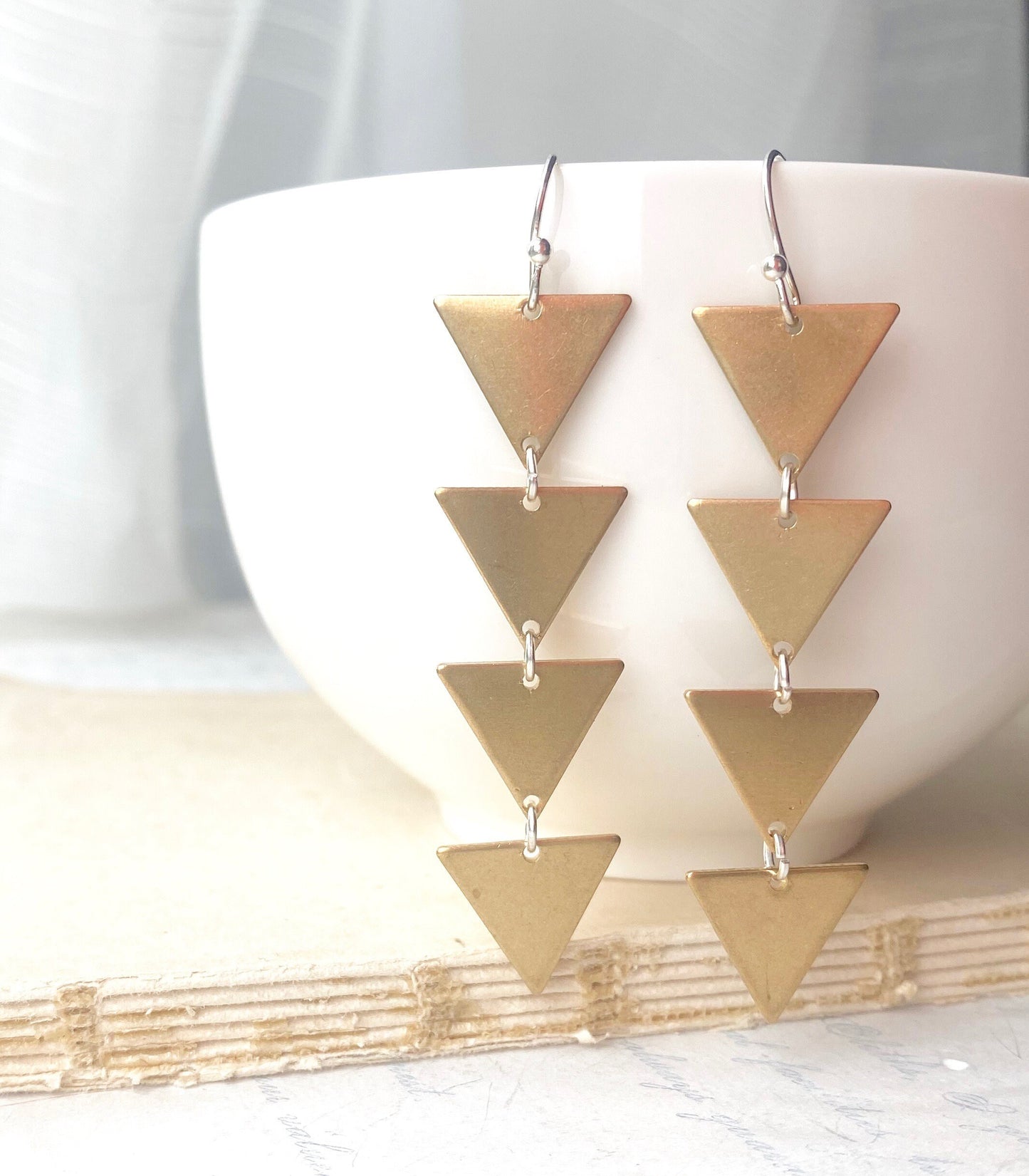 Triangle  Earrings Geometric Cascading Earrings