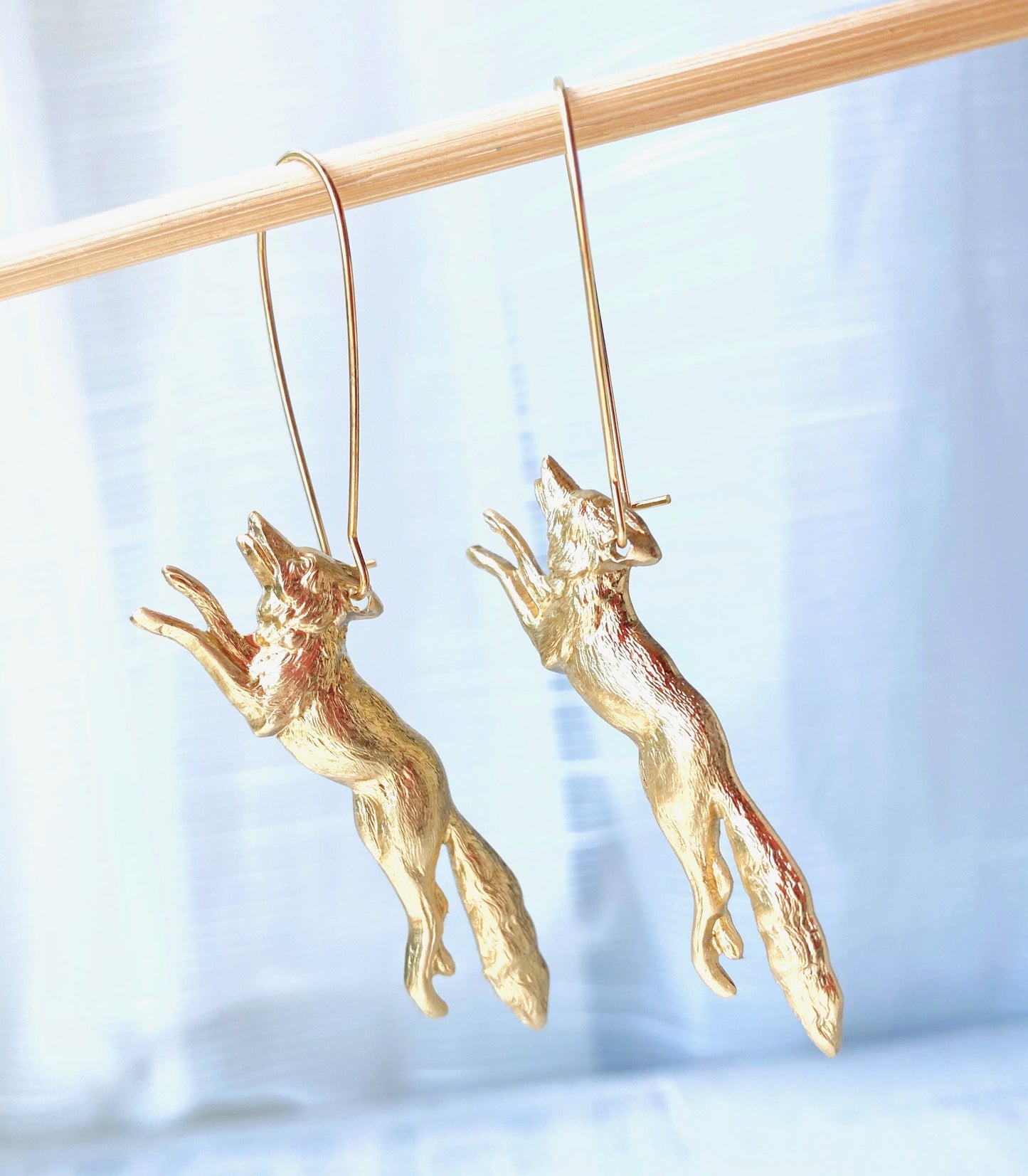 Fox Earrings Wolf Earrings Vintage Running Fox Coyote Earrings