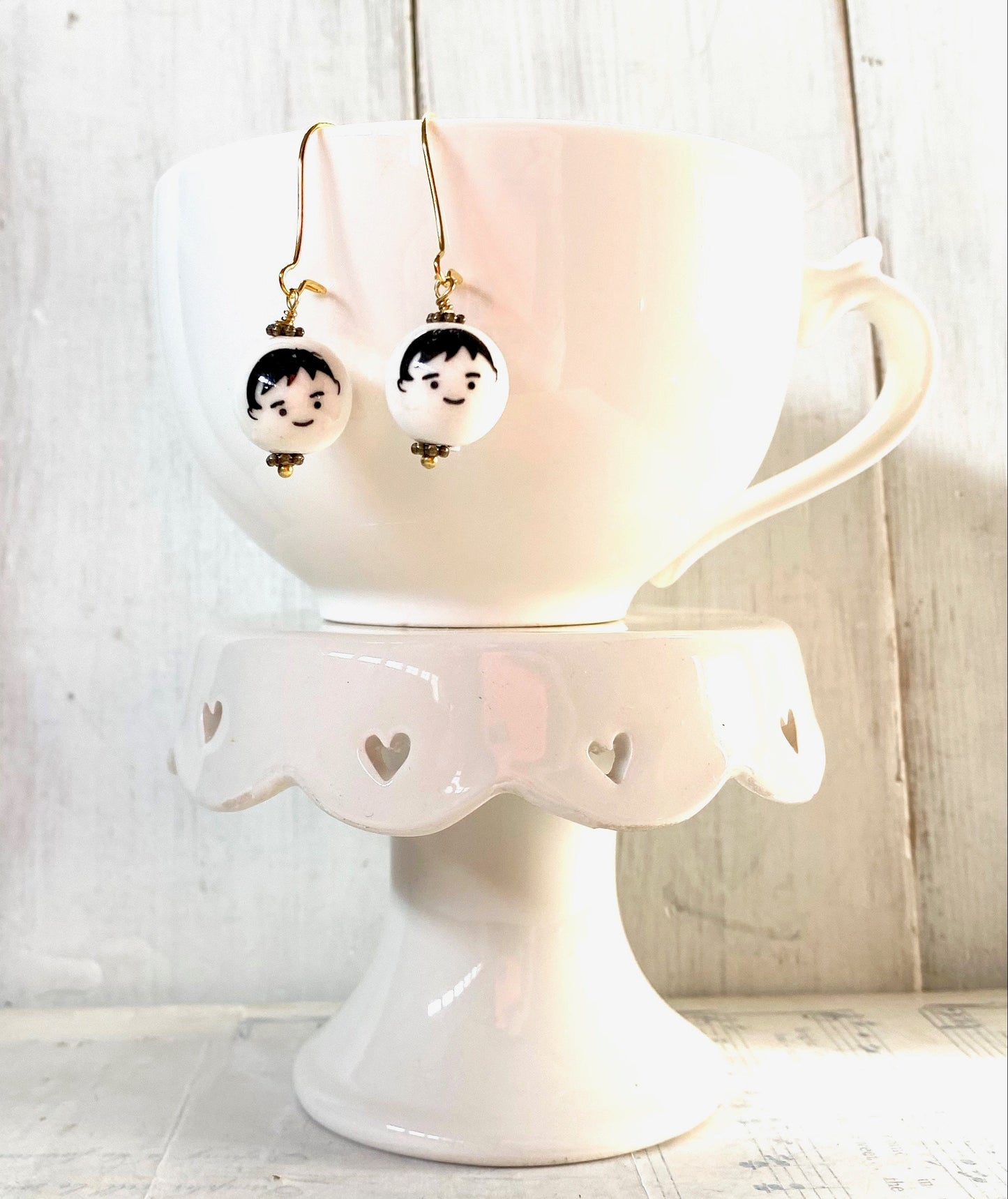 Ceramic Face Earrings Cute People Earrings Friendship Best Friend Gift