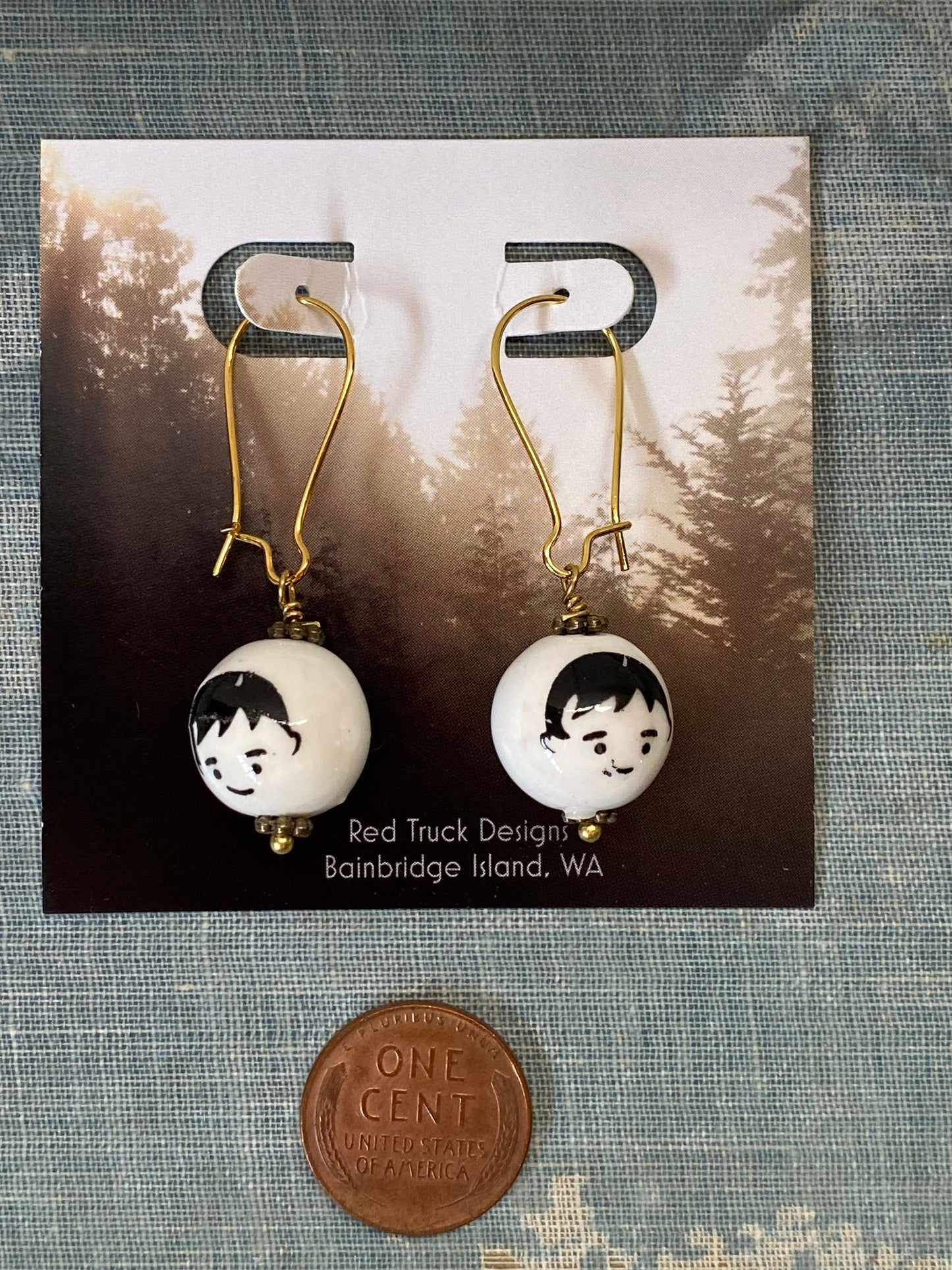 Ceramic Face Earrings Cute People Earrings Friendship Best Friend Gift