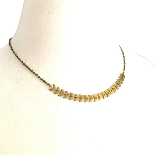 Fishbone Chain Choker Layering Necklace Bohemian Chain Necklace